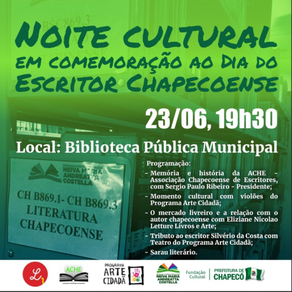 Biblioteca Pública Municipal comemora Dia do Escritor Chapecoense