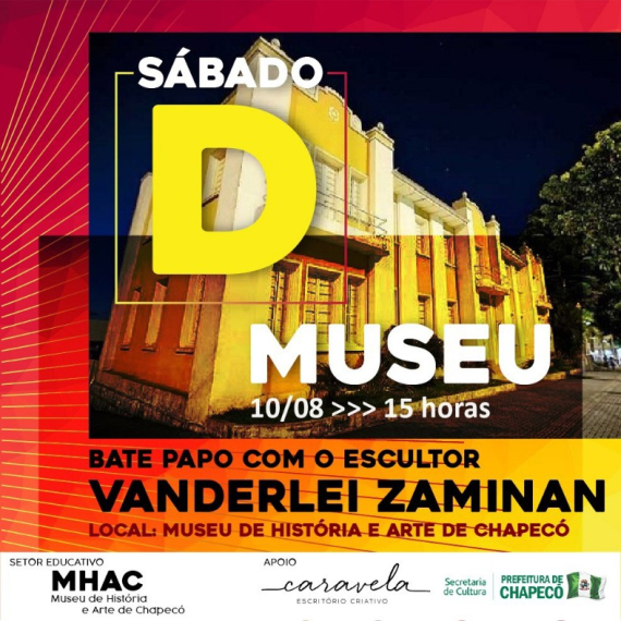 Sábado D Museu será com o escultor Vanderlei Zaminan